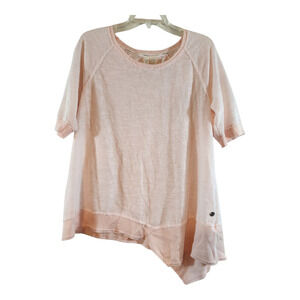 Calvin Klein performance womens pink shirt sz XL asymmetrical hem lightweight